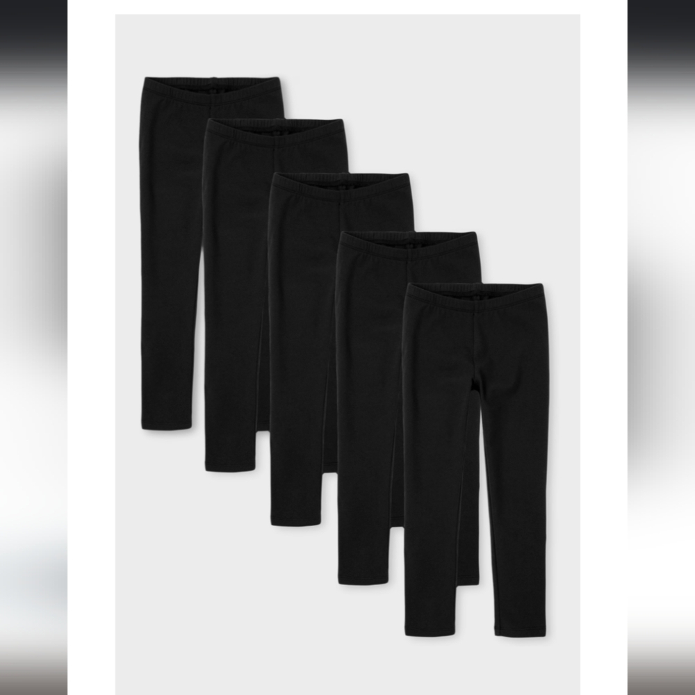 5pack Size 7/8 Girls Black Leggings